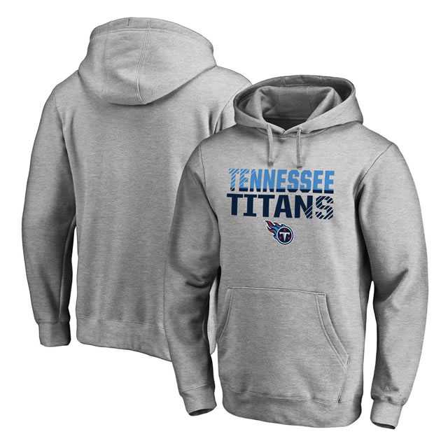 Tennessee Titans NFL Pro Line by Fanatics Branded Ash Iconic Collection Fade Out Pullover Hoodie 90Hou